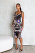 Kiran Leopard Flower Print Midi Dress